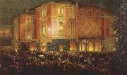 arthur o shaughnessy outide the bayreuth festspielhaus oil painting